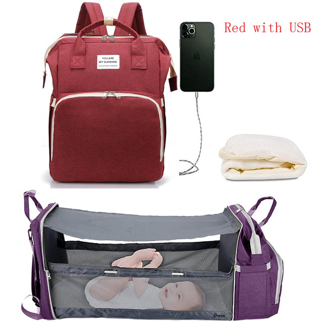 Multifunctional Mommy Bag - Portable Baby Bed